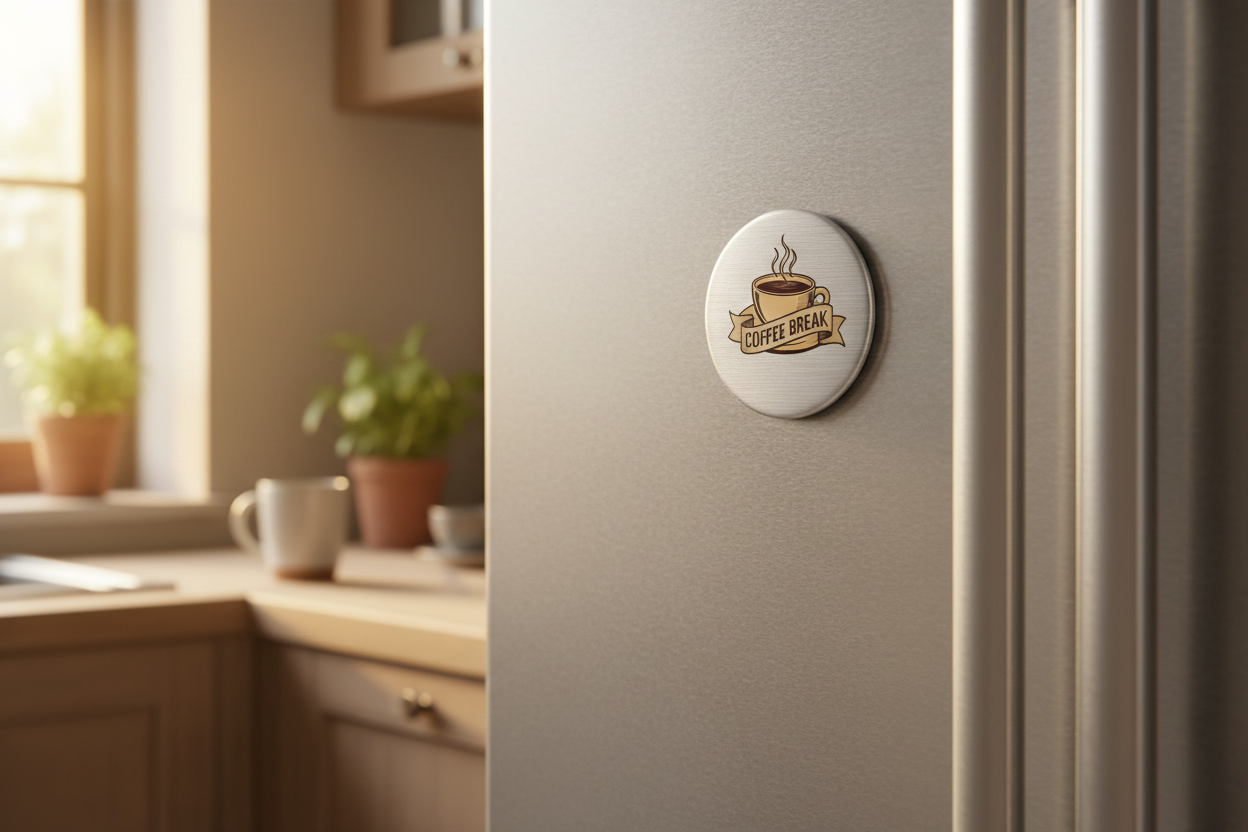 Circle Magnet on Fridge - Landscape