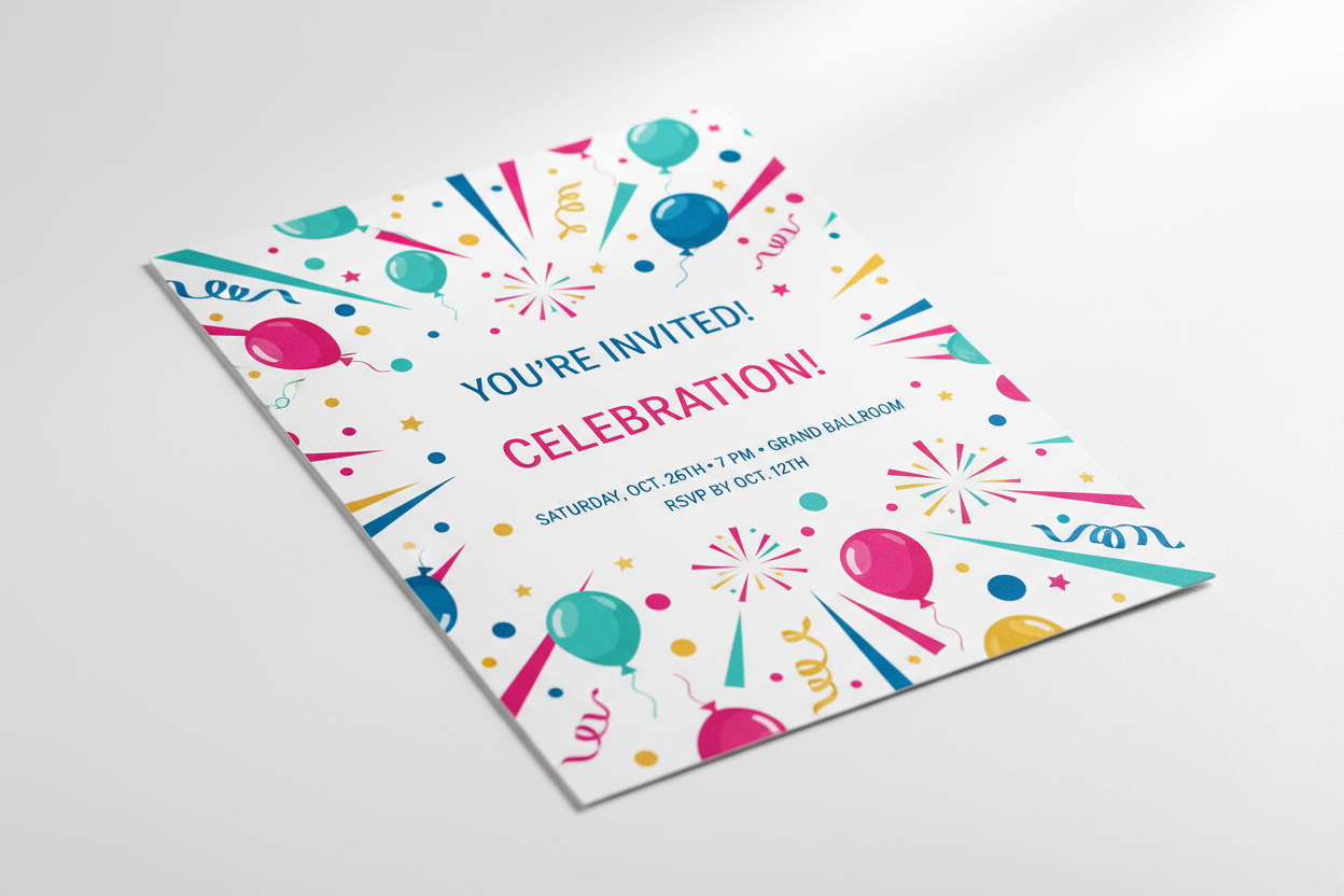 A5 Kids Party Invitation (Single Sided)