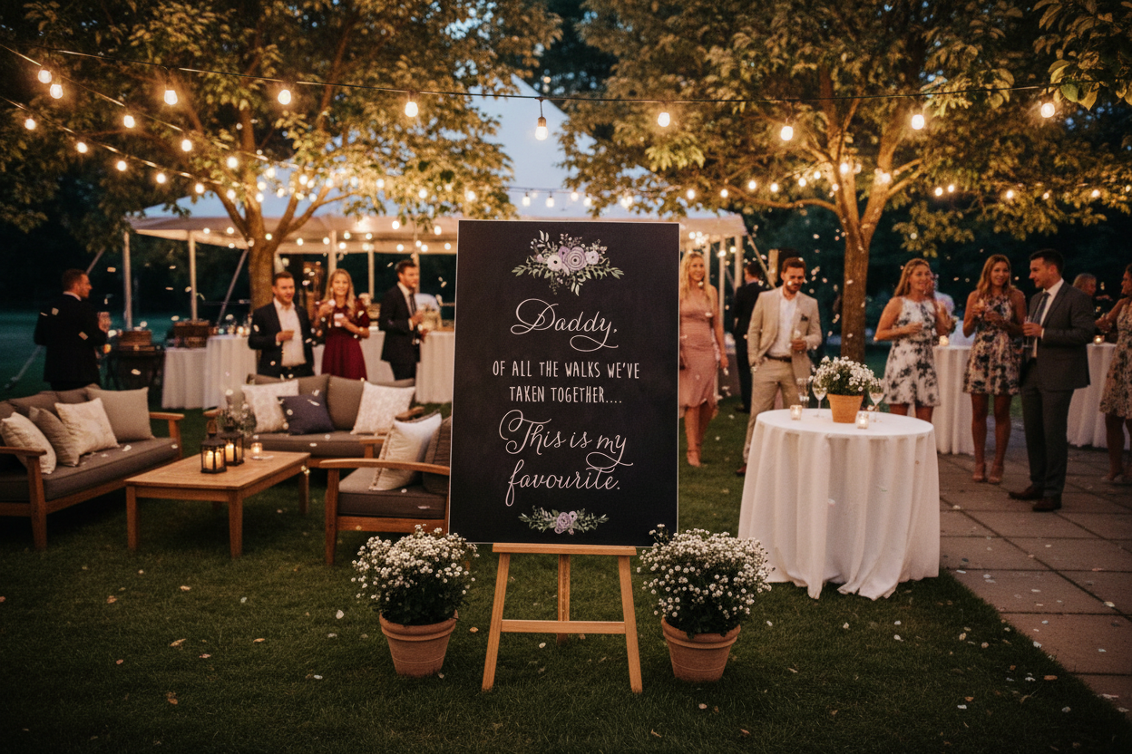 Wedding Event Signage - Outdoor Party Scene